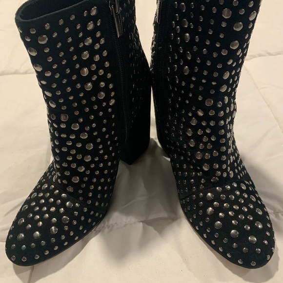 Vince Camuto Black Studded Ankle Booties - Picture 1 of 6